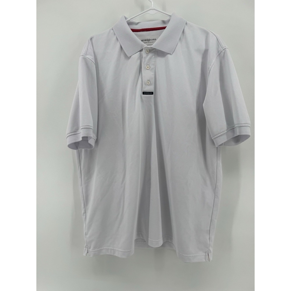 Henri Lloyd Mens polo Shirt Size XL White Short Sleeve Collared UV Protection